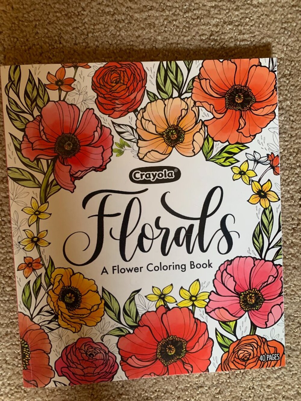 Crayola Florals Flower Coloring Book - 40 Pages - NEW
